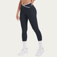 High Waist Crossover Leggings with Contoured Fit and V-Shaped Waistband