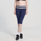 Striped Foldover Waist Capri Leggings Fitted Cropped Yoga Pants for Workouts and Athleisure