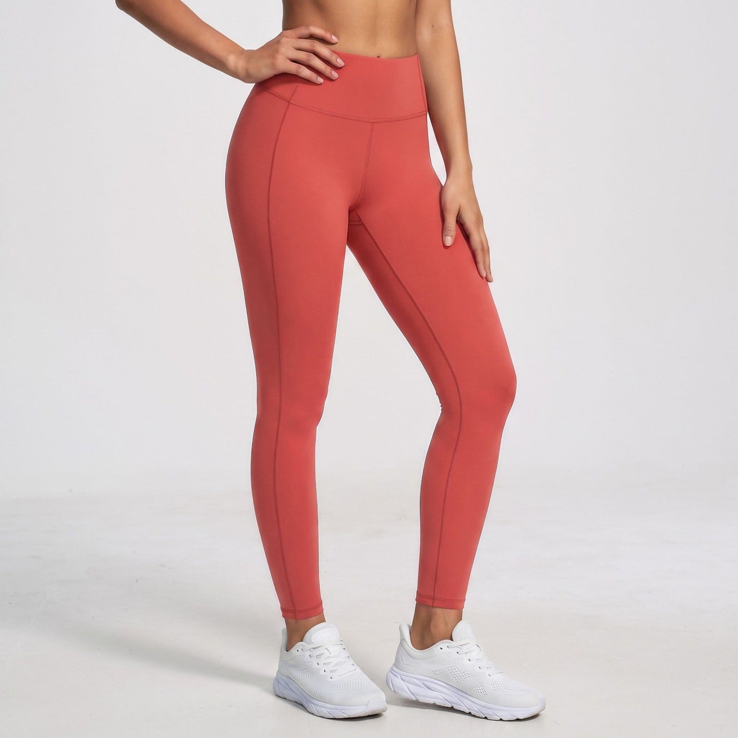 High Waist Full Length Workout Leggings with Contour Seams