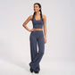 Padded Halter Longline Sports Bra Tank Top Scoop Neck Workout Yoga Crop Top