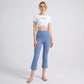 High Waist Cropped Flare Leggings with Wide Waistband Smooth Stretch Pull On Yoga Pants
