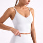 V Neck Longline Sports Bra Adjustable Strap Workout Crop Top