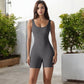 Sleeveless Bodycon Romper with Scoop Neck and Form-Fitting Design