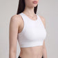 Cropped Sports Bra Tank with High Neck Sleeveless Fitted Workout Yoga Training Top