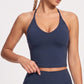 Halter Racerback Workout Tank V Neck Fitted Crop Top