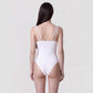 Ribbed Cami Bodysuit with V Neckline and Slim Spaghetti Straps