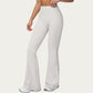 High Waist Flare Yoga Pants with Wide Leg Stretch Fit and Seam Detail
