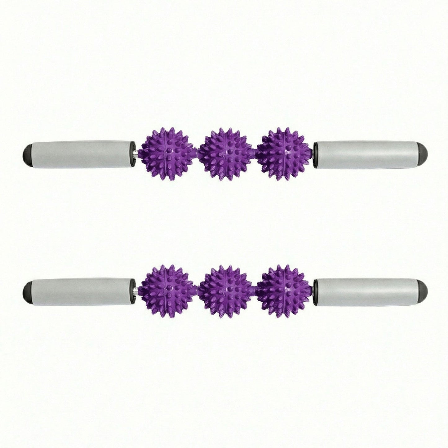 2-PC Handheld Massage Roller with Textured Therapy Balls for Deep Tissue Relief