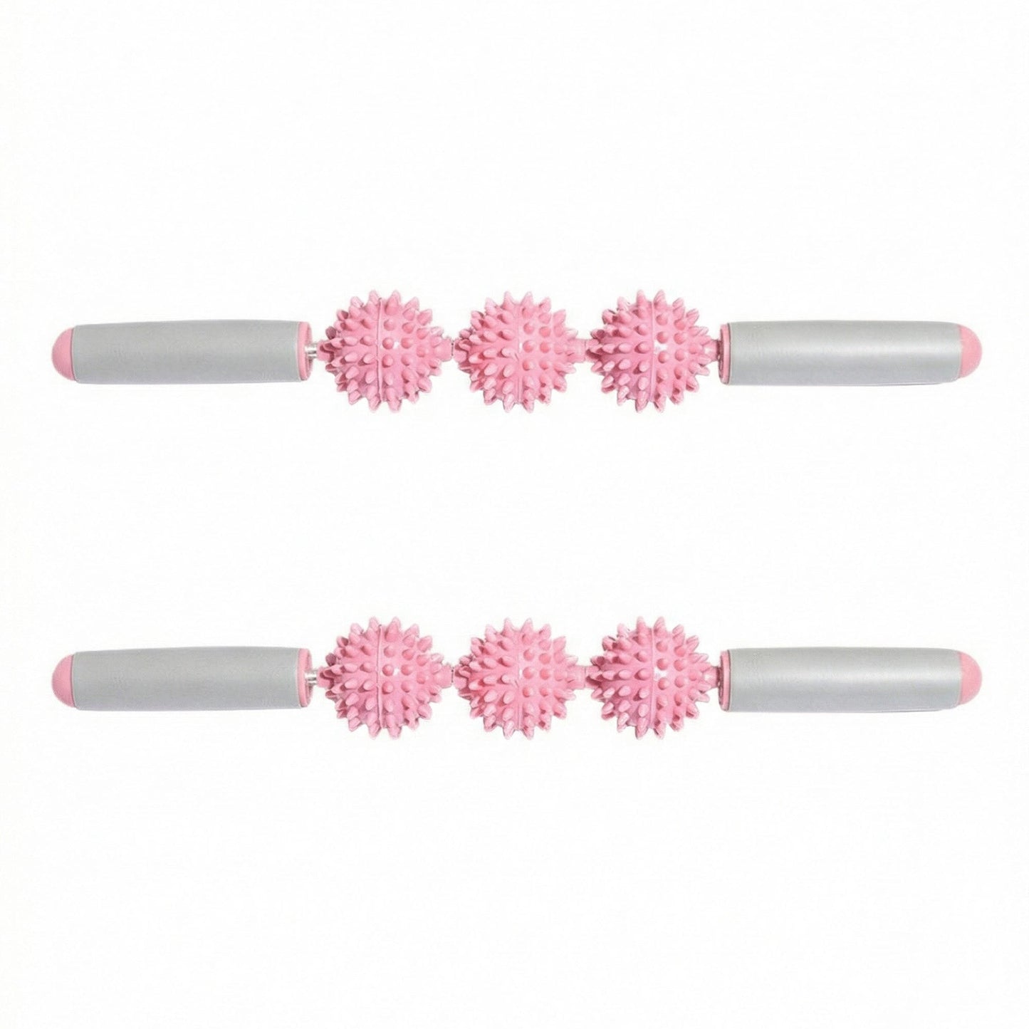 2-PC Handheld Massage Roller with Textured Therapy Balls for Deep Tissue Relief
