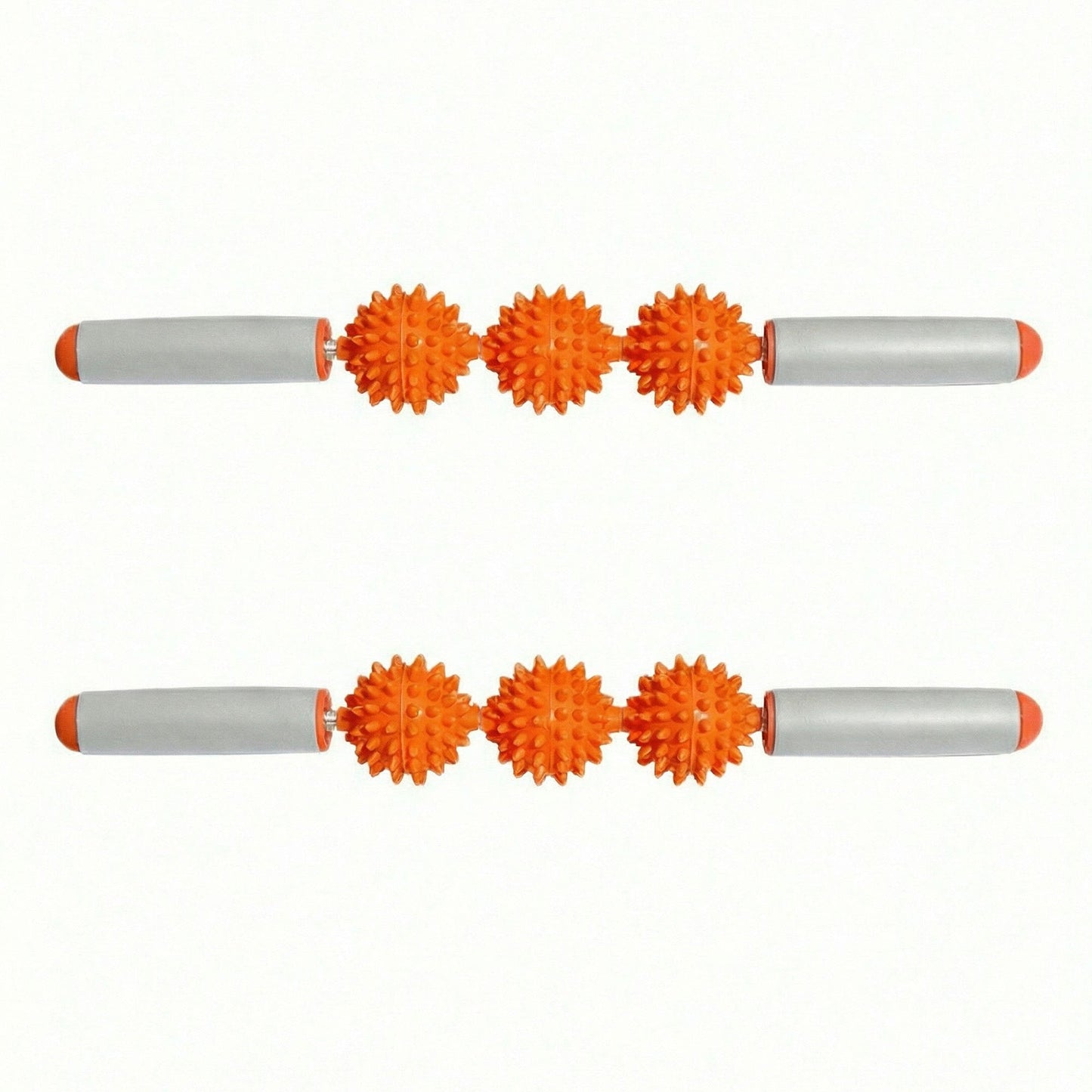 2-PC Handheld Massage Roller with Textured Therapy Balls for Deep Tissue Relief