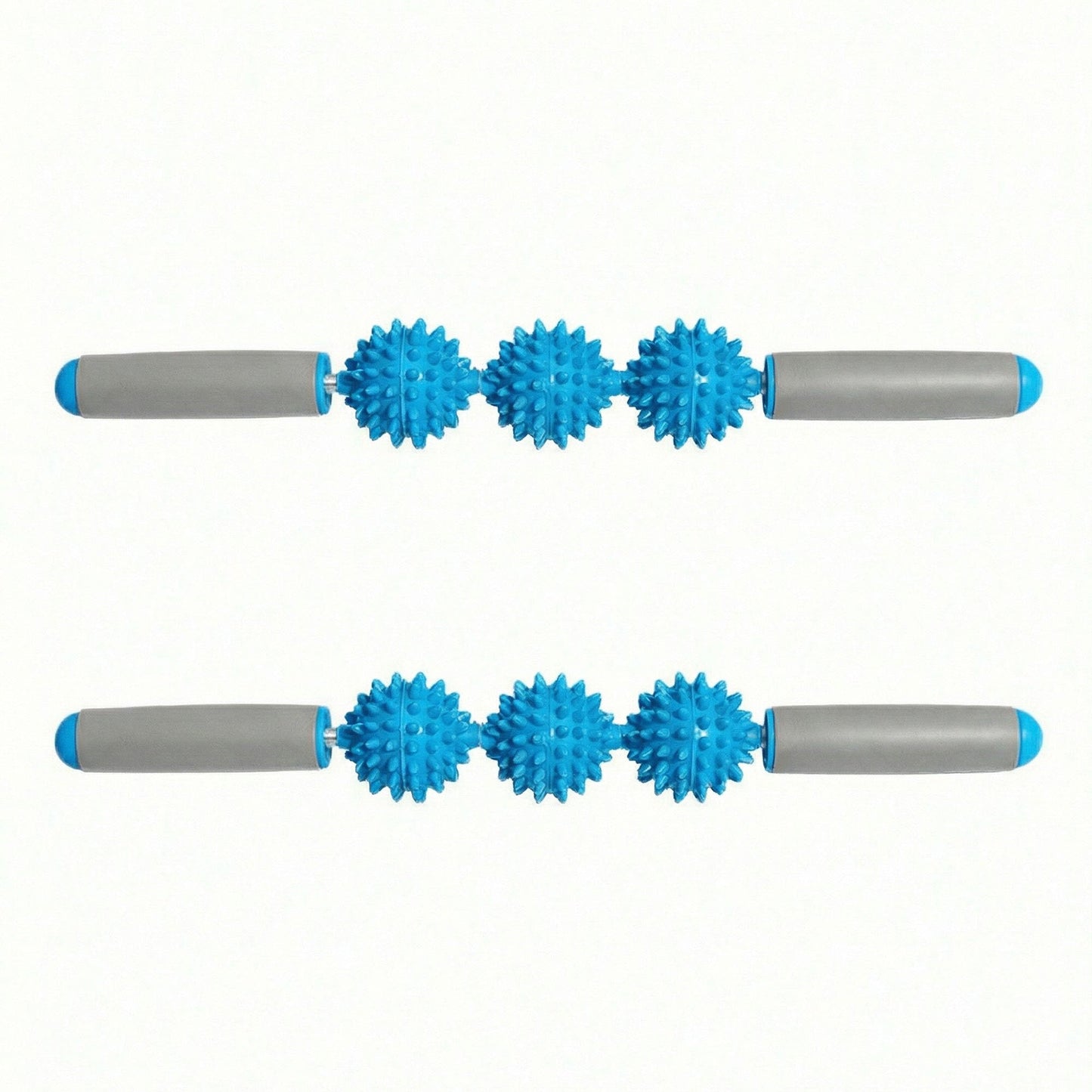 2-PC Handheld Massage Roller with Textured Therapy Balls for Deep Tissue Relief