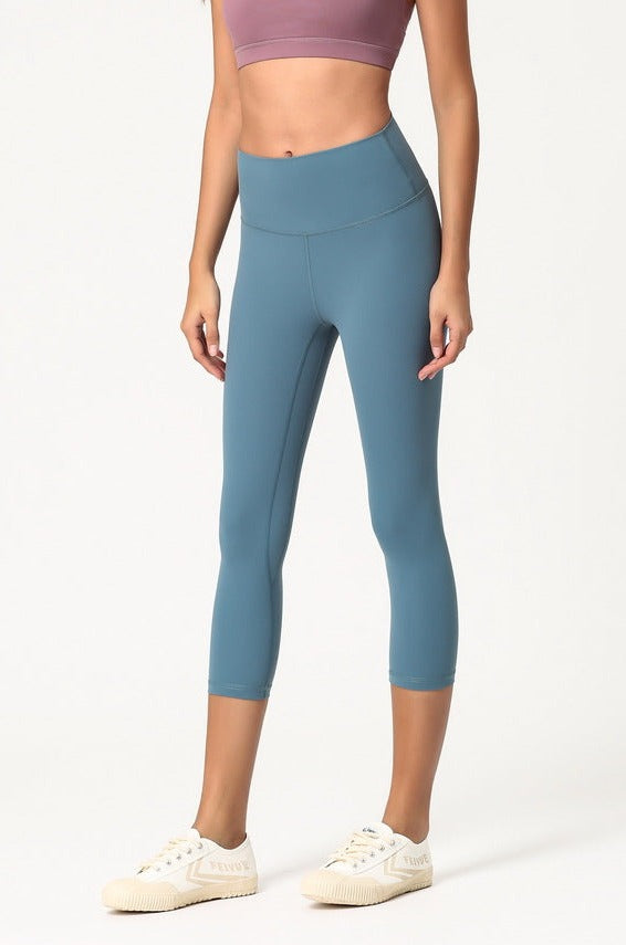 High Waisted Cropped Fitness Leggings
