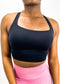 Square Neck Contouring Lined Open Back Sports Bra Tank