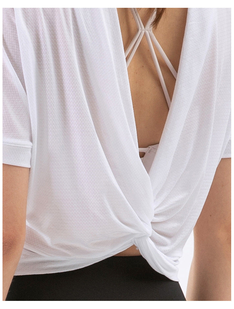 Open Triangle Twist Knot Back Tee