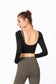 Low-Scoop Back Long Sleeved Cropped Shirt