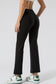 Mid Waist Flare Pants with Center Front Slits