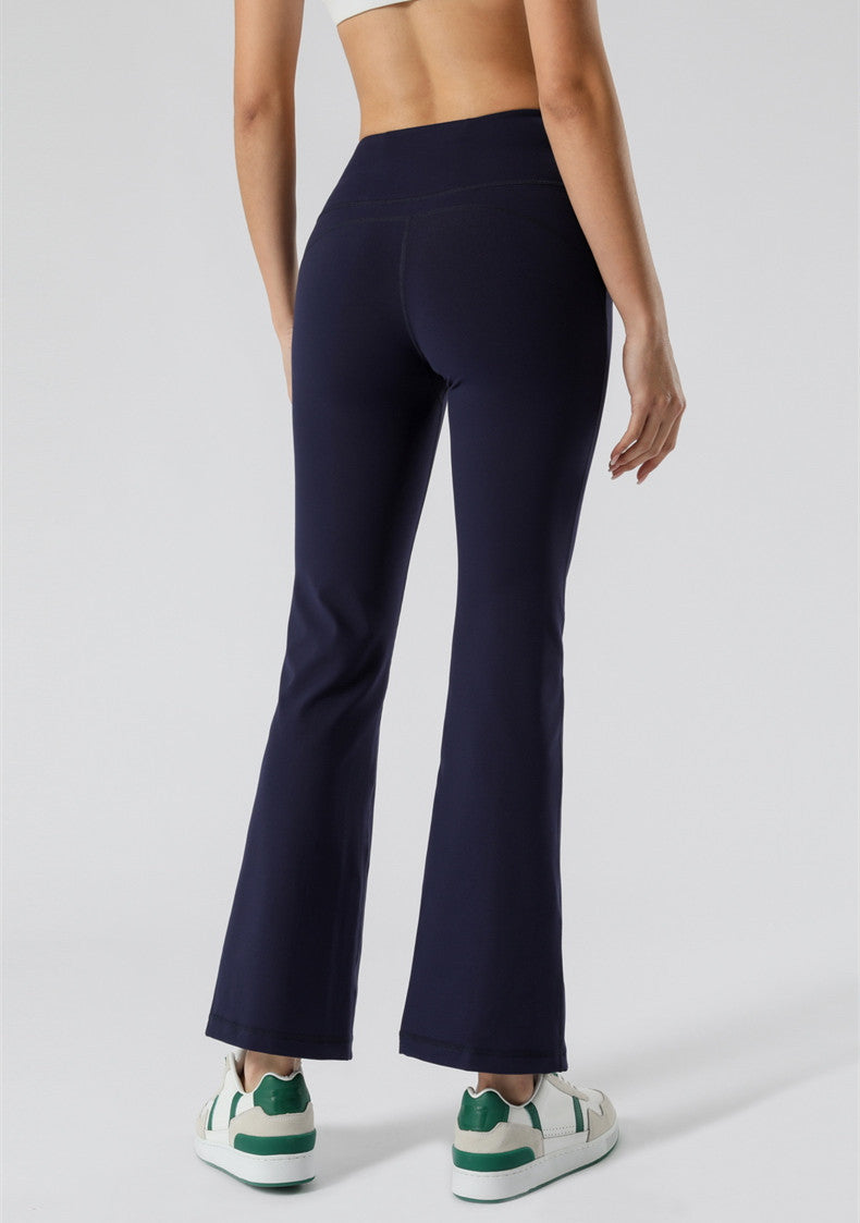 Mid Waist Flare Pants with Center Front Slits