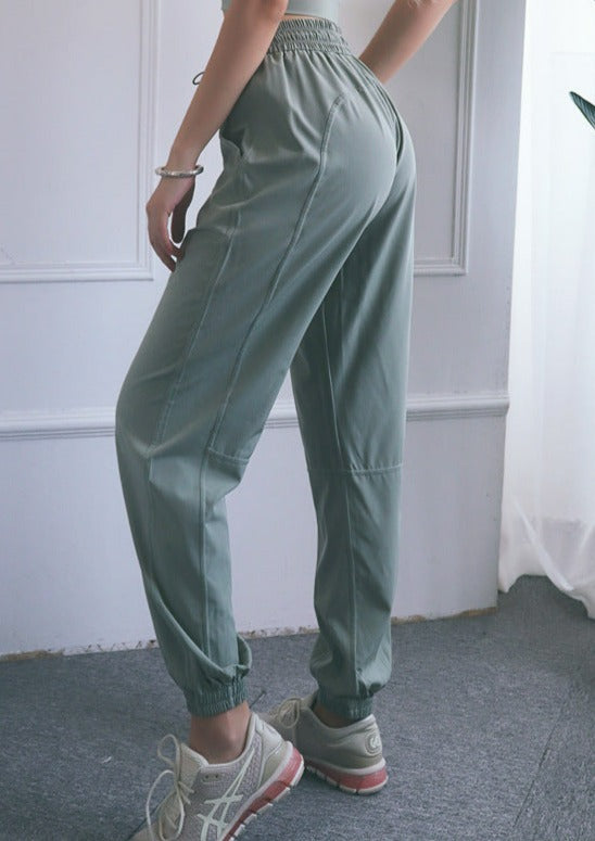 High Rise Contouring Seam Drawstring Ruched Joggers