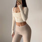 Slim Fit Long Sleeve Active Top with Clasp