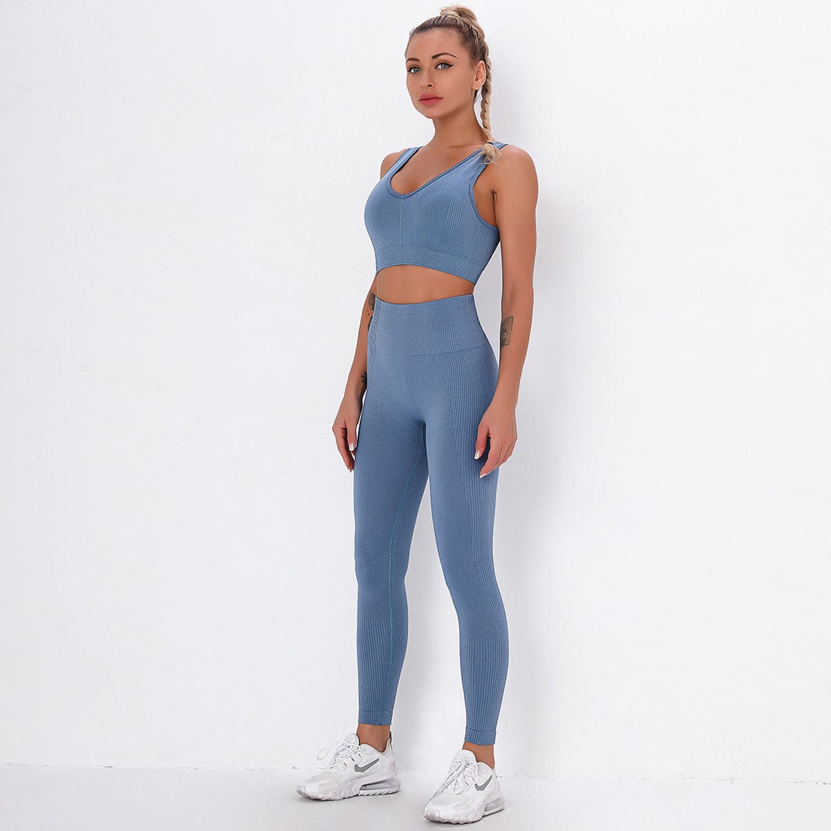 Ribbed Cropped Tank & Leggings Two Piece Set