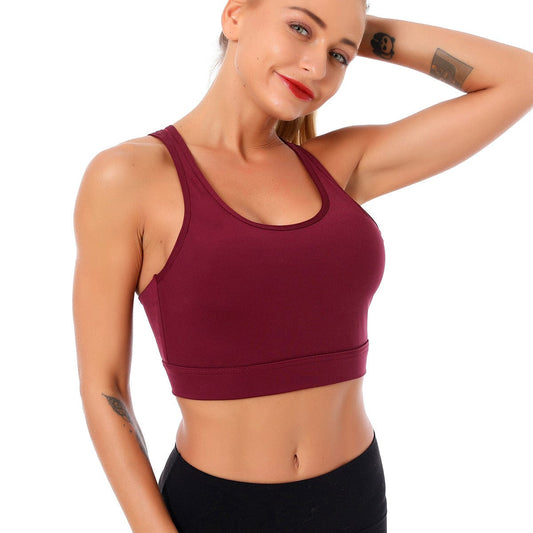 Double Crossover Wide Strap Sports Bra