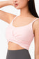 Ruched Twist Front Sports Bra