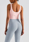Scoop Neck Ruched Side Buttery Soft Sports Bra Tank