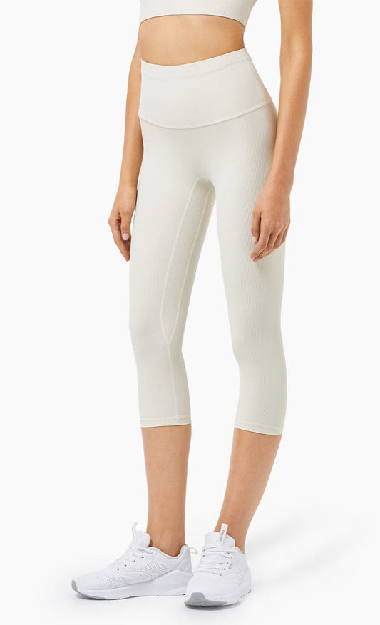 High Rise Cropped Leggings w/ Seamings