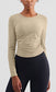 Stretchy Ruched Long Sleeve Active Shirt