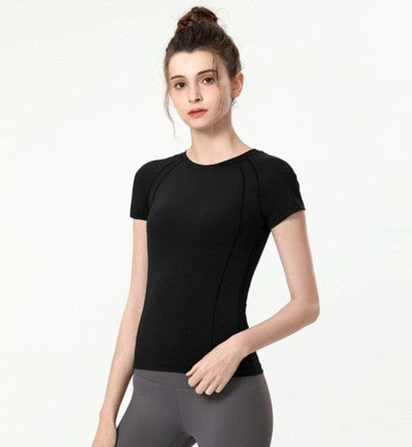 Long Fitted Short Sleeve Active Top