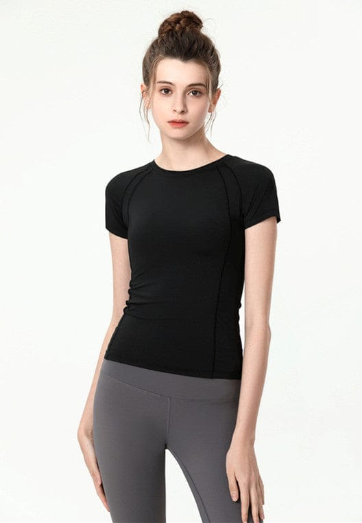 Long Fitted Short Sleeve Active Top