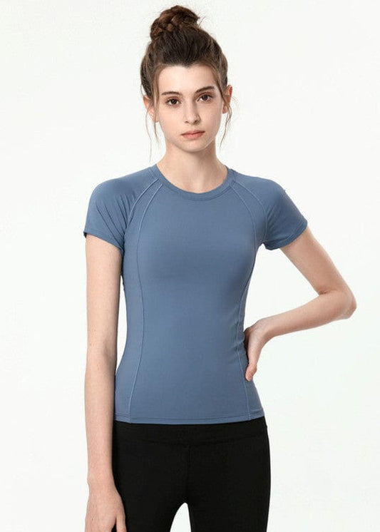 Long Fitted Short Sleeve Active Top