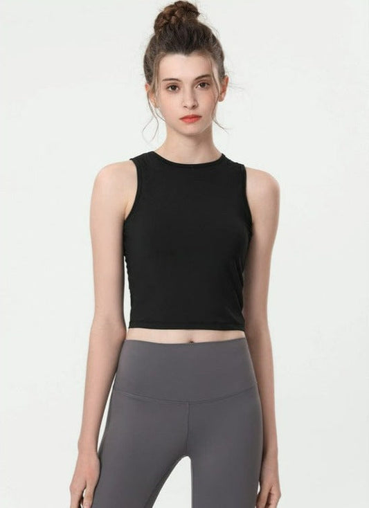 Open Back with Tie String Cropped Active Top