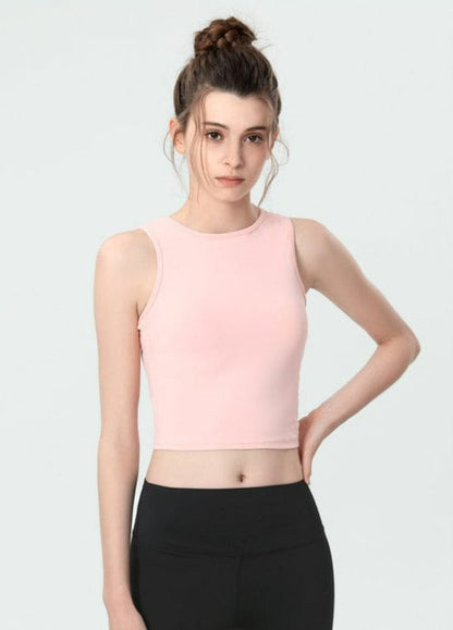 Open Back with Tie String Cropped Active Top