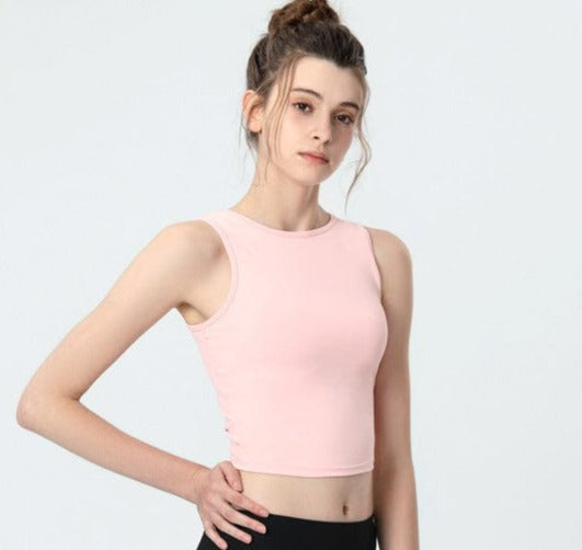 Open Back with Tie String Cropped Active Top