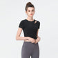 Shoulder Slit Cropped Active Top