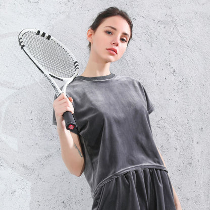 Mesh Lined Velvet Relaxed Tee