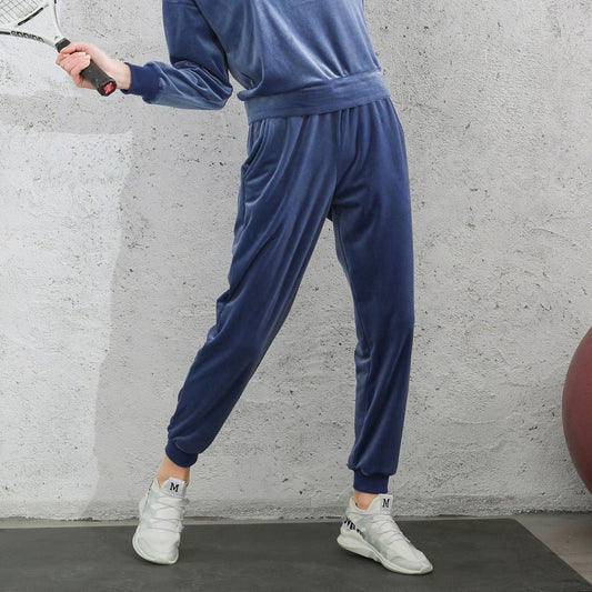 Velvet Elastic Cuffs Sweatpants