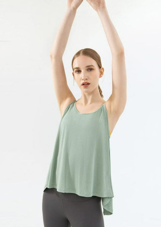 Tie String Back Loose Fit Active Shirt