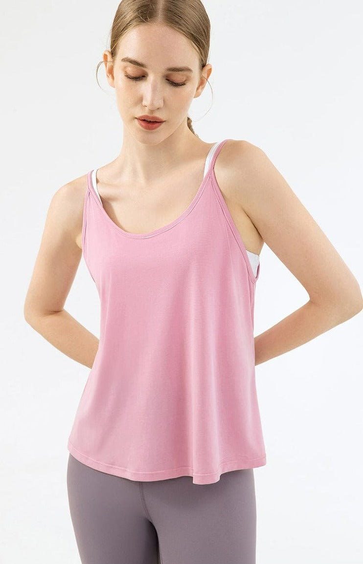 Tie String Back Loose Fit Active Shirt