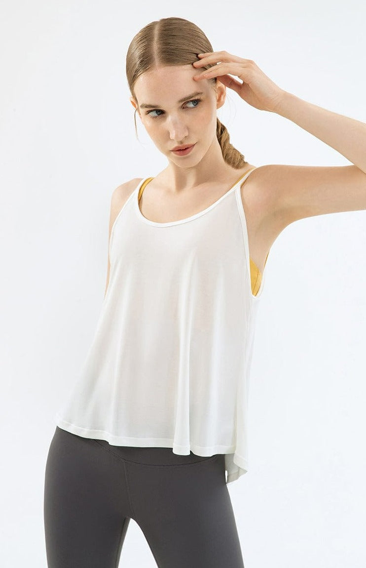 Tie String Back Loose Fit Active Shirt