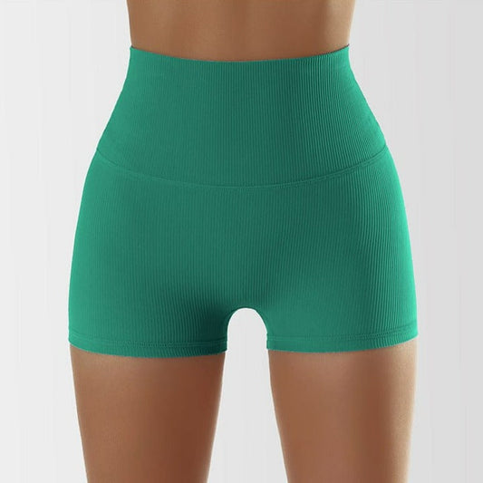 High Waisted Ribbed Active Shorts