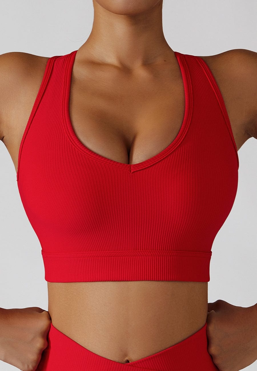 Textured Scoop Longline Sports Bra Tank