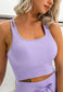 Cut-Out Strappy Racer Longline Sports Bra Tank