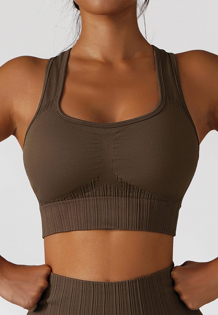 Scoop Neckline Workout Sports Bra