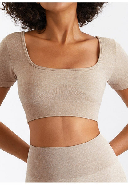 Square Neck Cropped Fitness Top