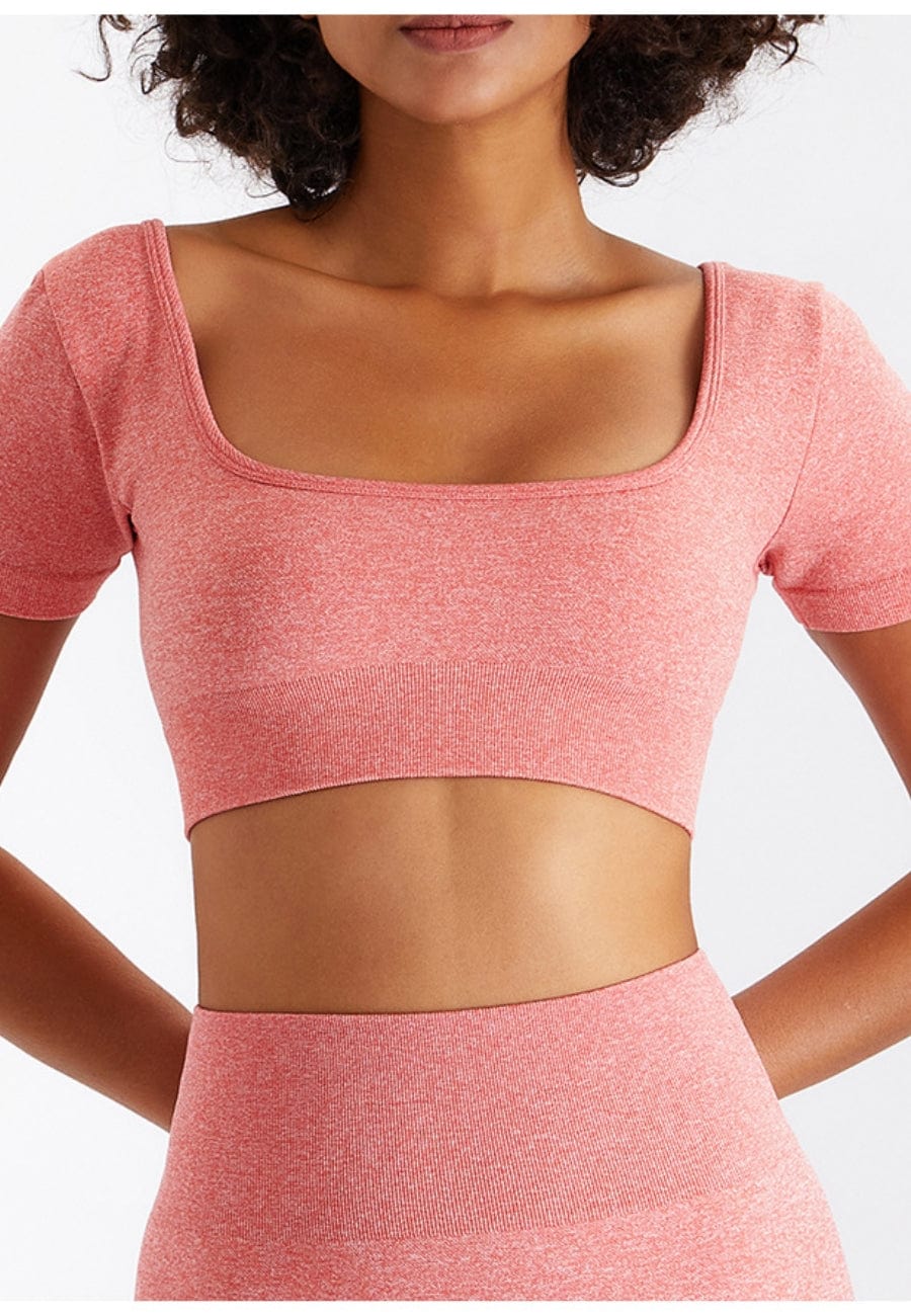 Square Neck Cropped Fitness Top