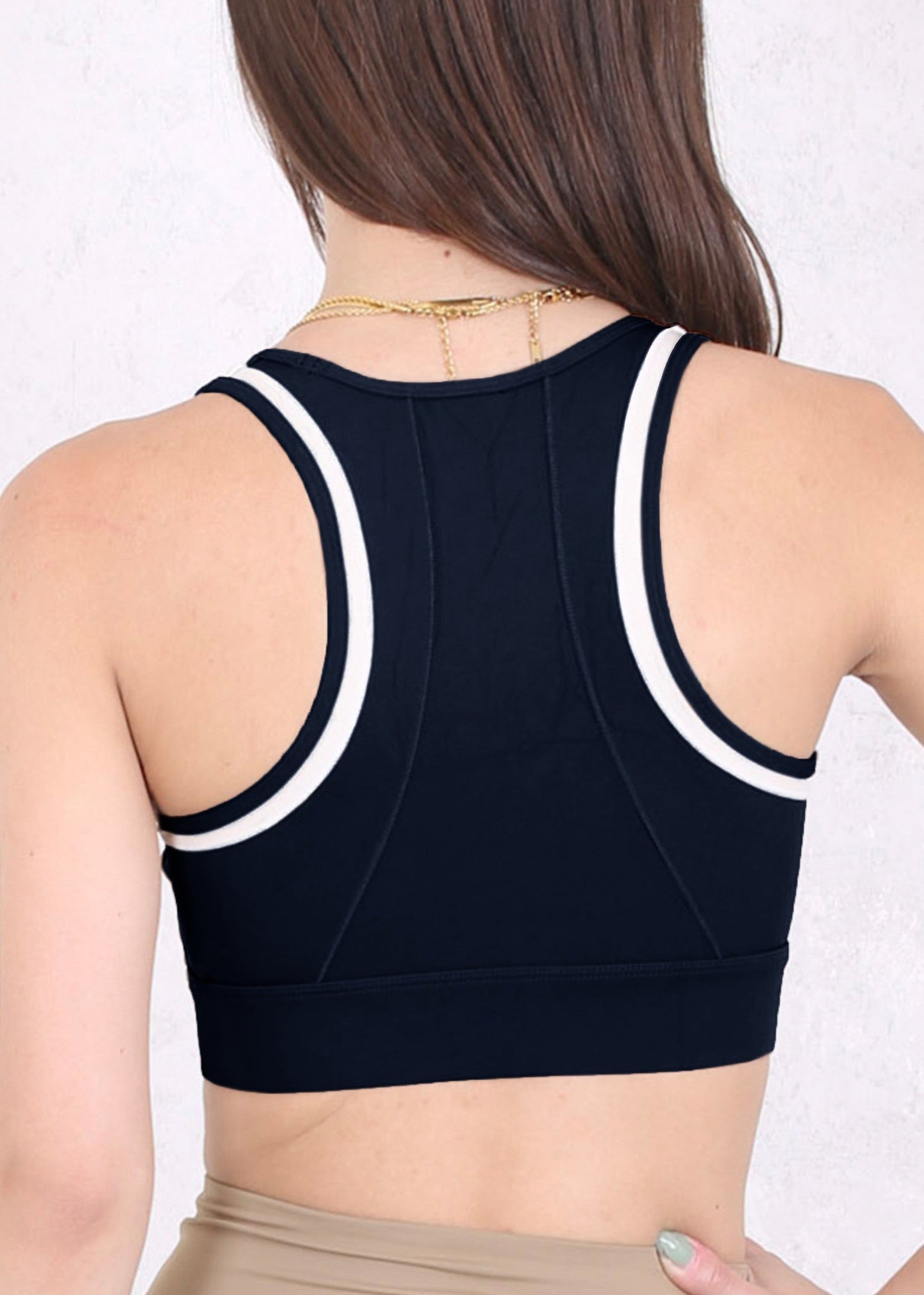 Scoop Neck Contrast Sports Bra