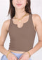 Solid Color Notched Neck Top