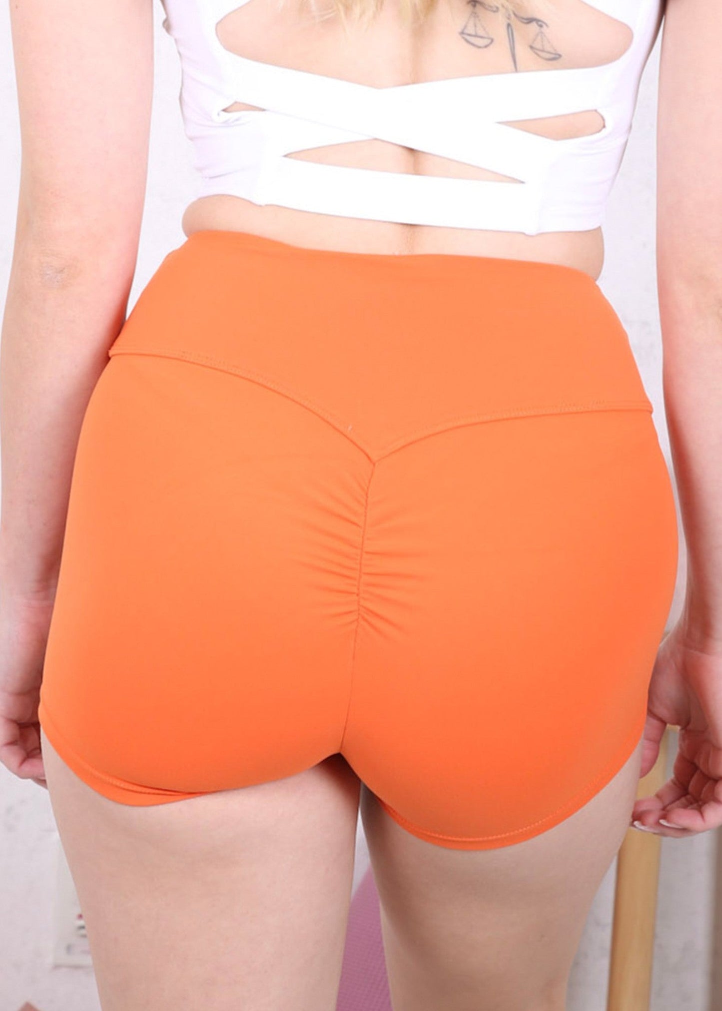 Solid Color High Waist Sports Shorts